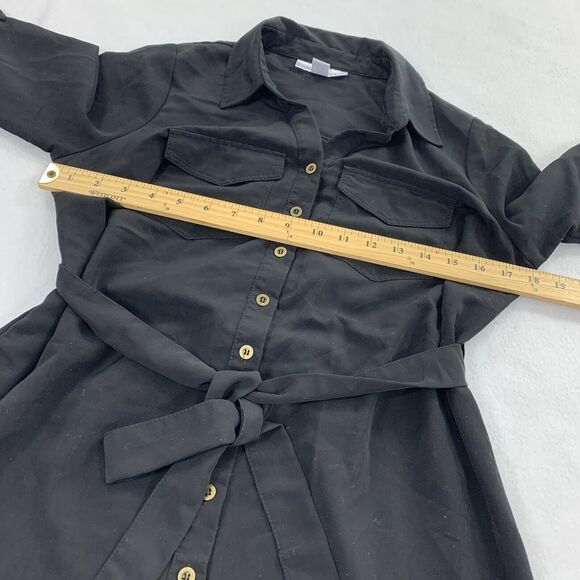 Motherhood Maternity Button Down Front Tunic Dress Size Small Womens Solid Black - Picture 5 of 6